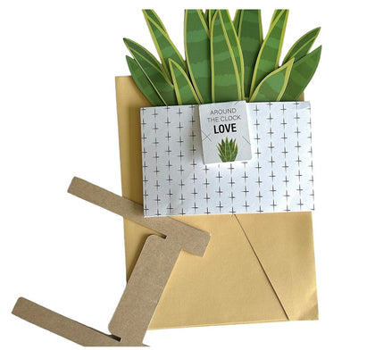 Tarjeta de Sábila Pop-Up con base
