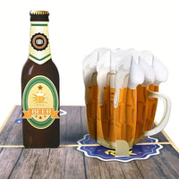 Tarjeta Pop Up 3D-Tarro y Cerveza