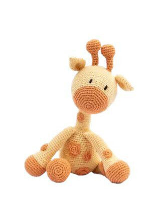 Mini Joana-jirafa pequeña  de peluche tejido a mano