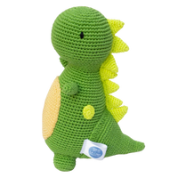 Rex-dinosaurio de peluche tejido a mano
