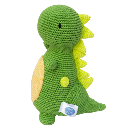 Rex-dinosaurio de peluche tejido a mano
