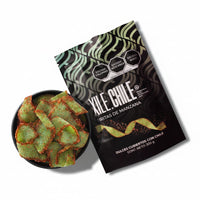 Tiritas Manzana-tiras de gomita de manzana verde, cubiertas con chile