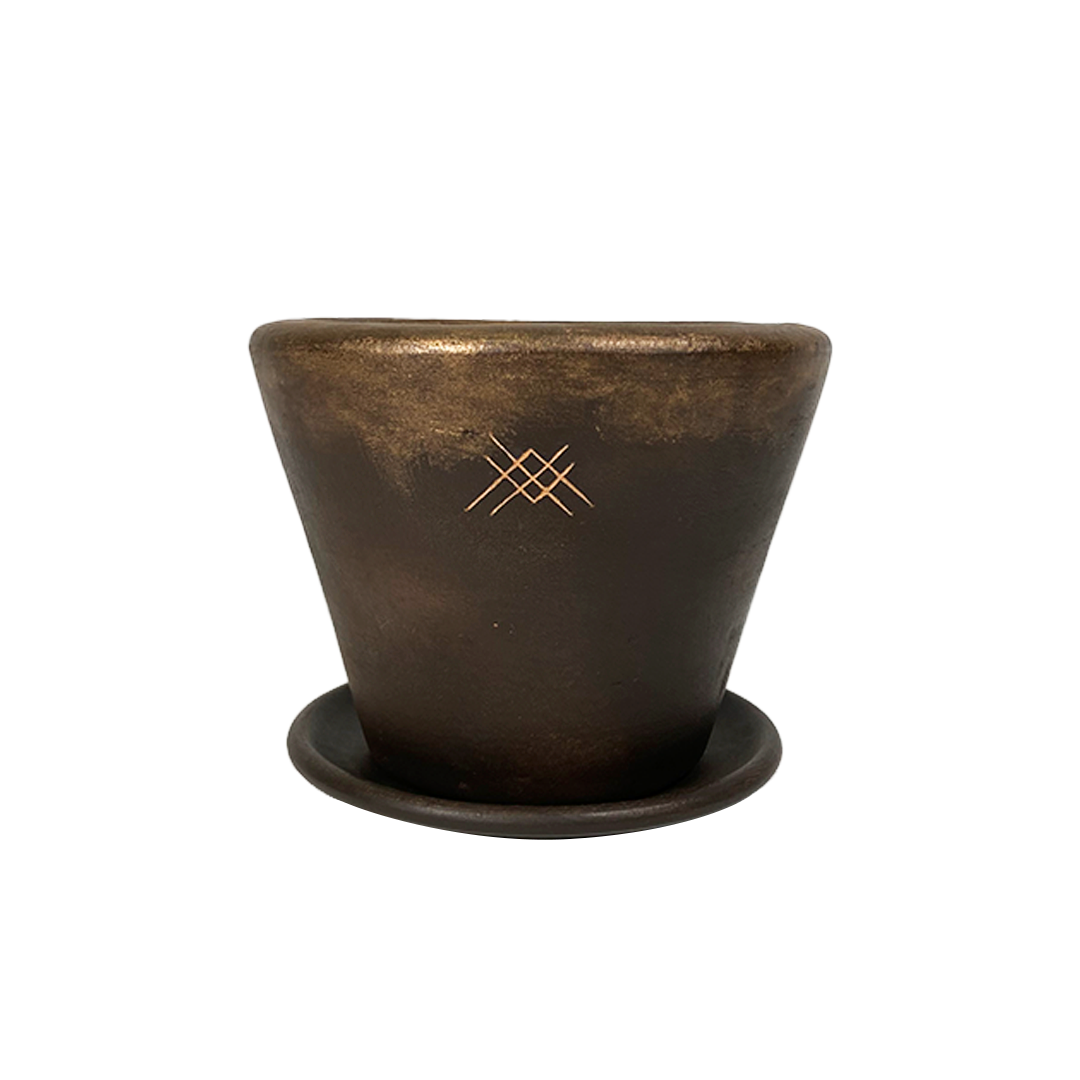 Etiqueta Vanda- base de cerámica con orquídea vanda