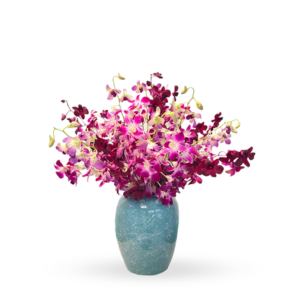 Etiqueta Menta-florero de cerámica menta con orquídea dendrobium